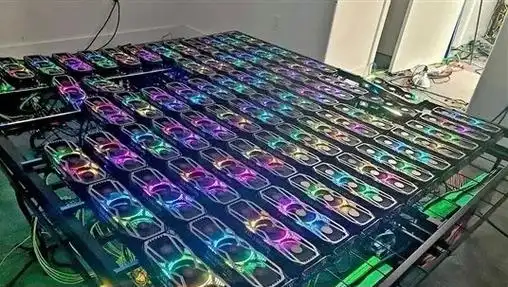 An advanced mining rig setup, showcasing the hardware backbone of efficient Bitcoin operations